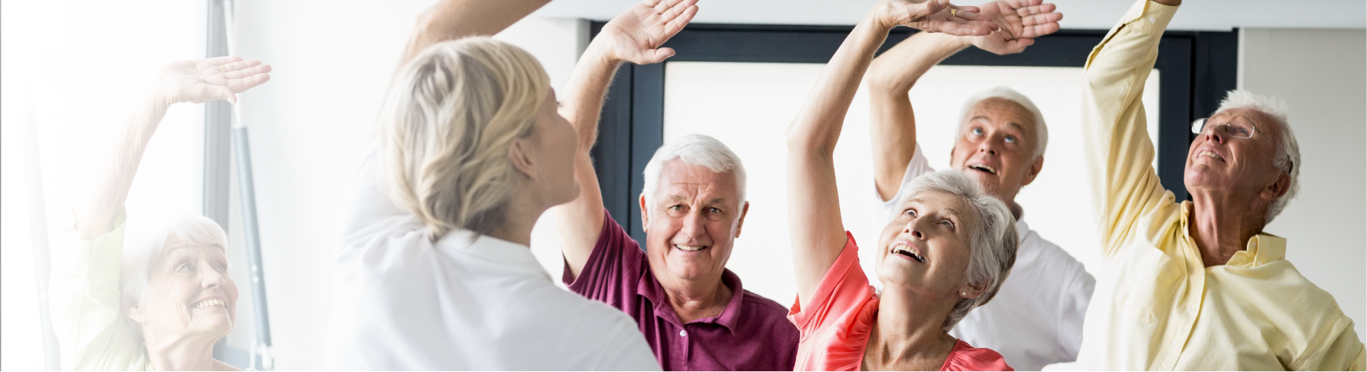 Seniors doing exercises 